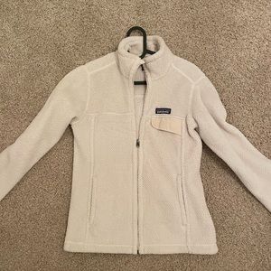 Patagonia full zip jacket in cream white
